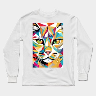 Cat Popart Rainbow Graffiti Portrait Long Sleeve T-Shirt